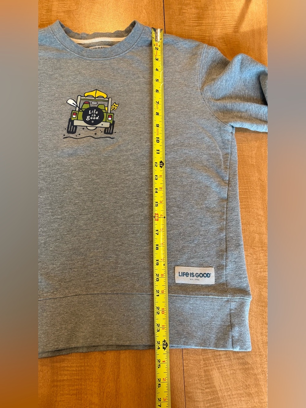Life Is Good Heather Gray Sweatshirt Jeep Graphic - Picture 4 of 7